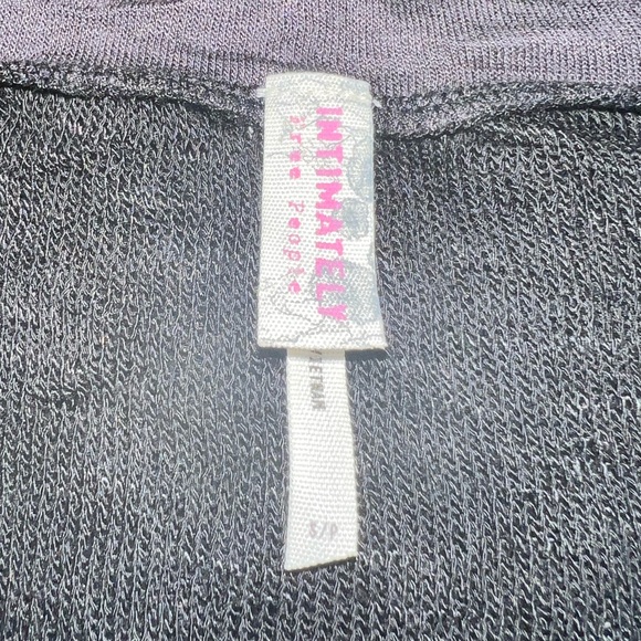 FREE PEOPLE INTIMATELY BLACK GRAY 3/4 SLEEVE WEEKEND LAYERING TOP Sz Small NWT - Picture 10 of 12